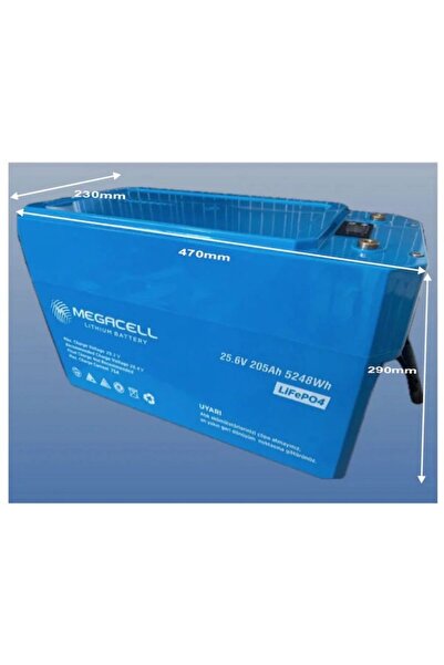 Megacell 25.6v 205ah Prizmatik Lifepo4 Lityum Akü Bluetoothlu