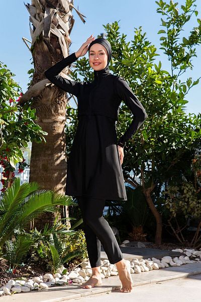 Ruko Maio Ruko 25204-1 Crop Model Lycra Fabric Hijab Swimsuit
