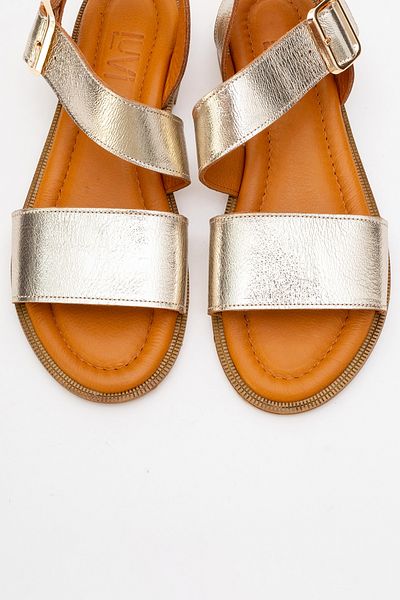 LuviShoes Sandale de damă MAJESTY Aur Metalic din piele naturală