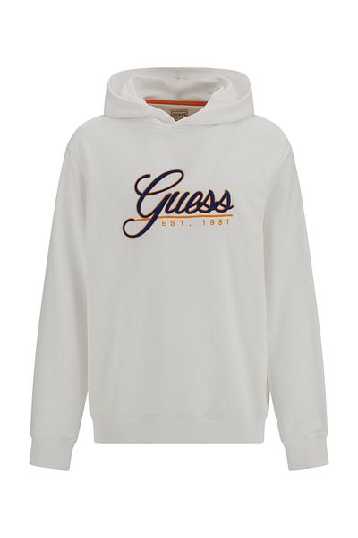 Guess Hanorac alb pentru bărbați cu guler cu glugă M3gq36kbk32_beau Hanorac cu glugă -