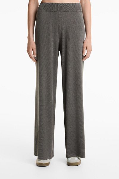 Oysho Washed knit straight-leg trousers