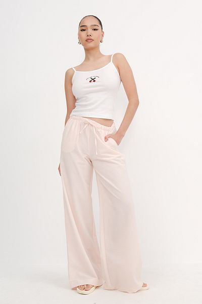 Addax Elastic Waist Gingham Trousers Pn17390