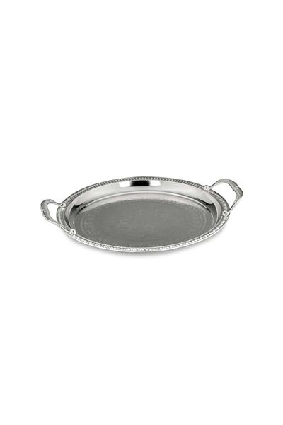 Hermann Bauer Silver-plated Round Tray with Handles