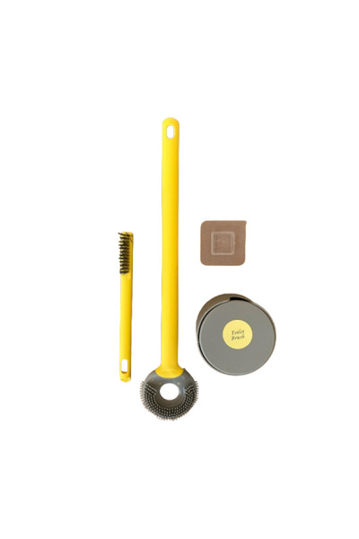 wei inox Toilet brush, silicone/plastic, gray/yellow, 39x9x4.5 cm