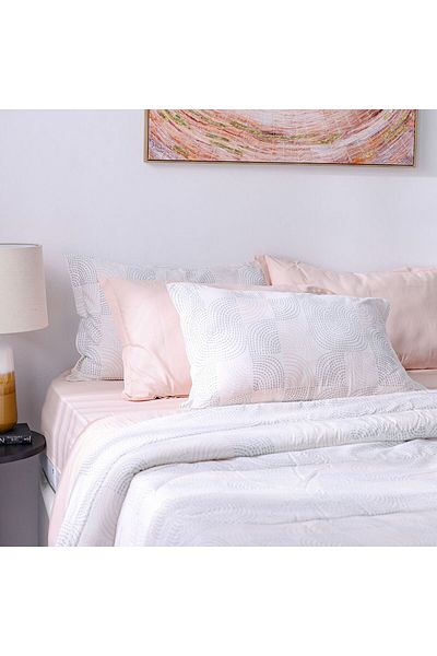 Danube Home Bliss 6 Piece King Comforter Set 240X260 Cm Peach | Cotton /Viscos-180 Thread Count