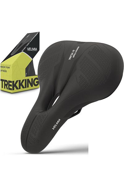 VELMIA Velmia bicycle saddle, 268 x 187 x 106 mm, memory foam, black