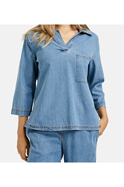 PALMERO Kot İnce Tunik Boy Gömlek Yaka Buluz