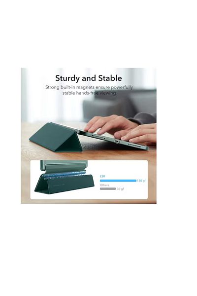 ESR Husa de protectie flip ESR pentru Ipad generatia a 10 a, 2022, 10.9 inchi, policarbonat, verde