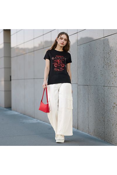 SP Characters Mickey Mouse Print T-shirt with Crew Neck