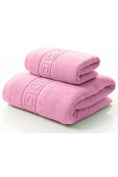 OEM Set 2 Premium Bath Towels, Cotton, 50x90 cm and 70x140 cm, Pink