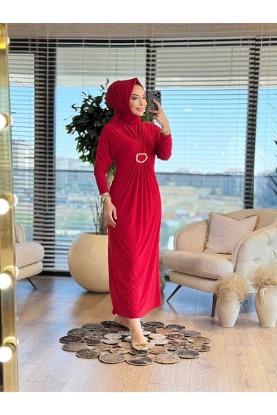 ALANURMODA Buckle and Drawstring Detailed Dress