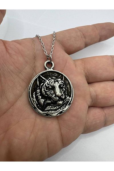 Herşey Nota Tiger Soul – Unisex Necklace with Tiger Head Figure (60 cm Chain)