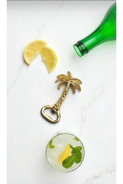 partridge store Palm Metal Bottle Opener with Magnet Gold