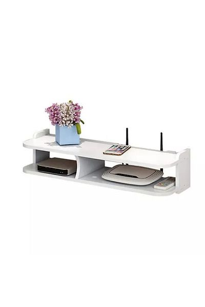 DAR Suport pentru router cu 2 compartimente si 2 polite 146-16, Alb