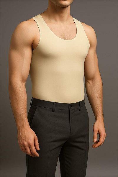 cotonhause Men's Seamless Skin Color Undershirt – Modal Blended Invisible Undershirt 516