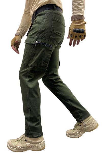 Polviton Men's Cargo Pants Tactical Combat Side Pockets