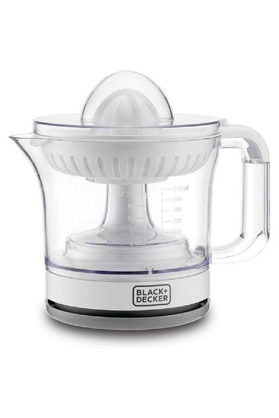 BLACK Decker 25W Traditional Citrus Juicer Clear and White