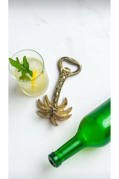 partridge store Palm Metal Bottle Opener with Magnet Gold