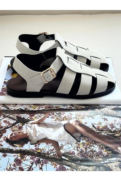 Zuum Altura Caged Women's Sandals - Stone Gray Suede