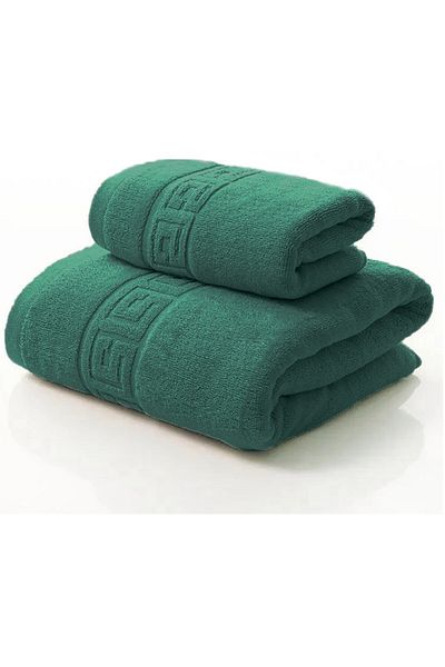 OEM Set 2 Bath Towels Cotton, 50X90 cm, 70x140 cm, Green