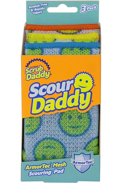 Scrub Daddy Scrub Daddy Scour Daddy Heavy Duty Mesh Scouring Pad Set Of 3 Assorted