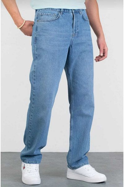 LORDA GİYİM Мъжки широки дънки Acid Wash Ice Blue Деним широки панталони