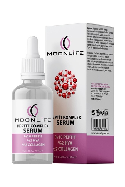 Moonlife Peptide Complex Anti-Aging Serum 30 ml 10% Peptide 2% Hya 2% Collagen