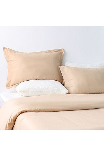 Danube Home Bliss 3 Pc Cotton King Duvet Cover Set-Beige-220x230 cm, 50x75 cm | 100% Cotton-144 Thread Count