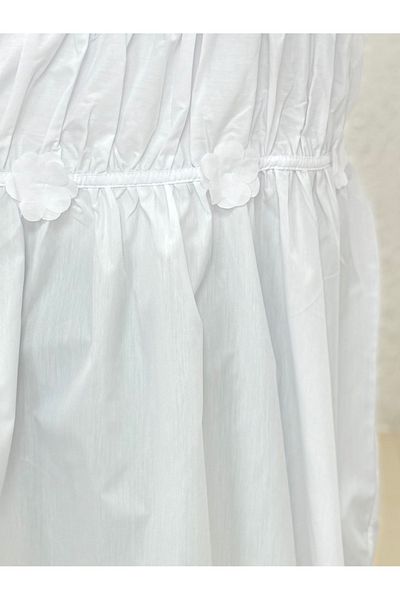 MİHRA STORE Cămașă Florală Nubuna Strips-MF1793 Albă