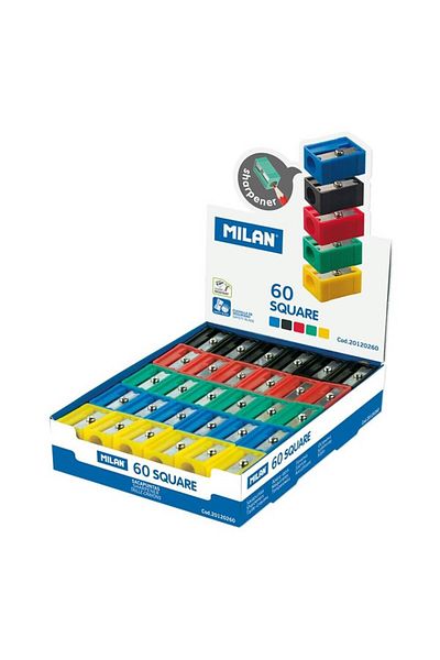 Milan Simple Pencil Sharpeners, 60 Pcs/set, Plastic
