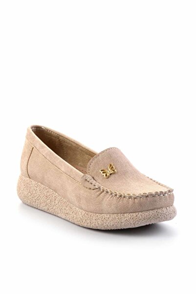 Bambi Béžová dámská mokasínová obuv K01823016001