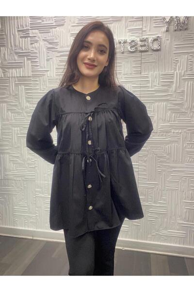 My Destino قميص تونيك حجاب بتفاصيل ربط طويلة