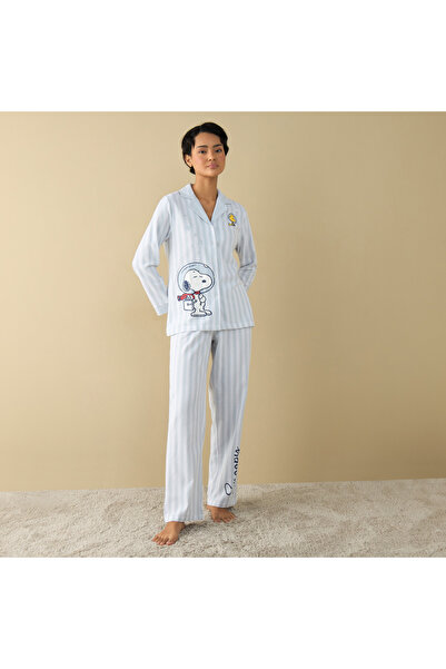 FAV Snoopy Dog Print Long Sleeved Shirt and Pyjama Set