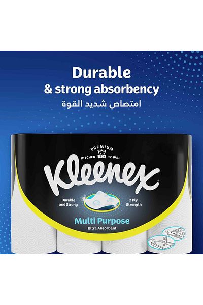Kleenex Multi Purpose Kitchen Tissue Paper Towel 2ply 40 Sheets 4 Rolls