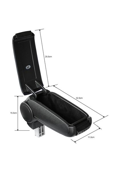 AVR AVR® armrest for Dacia Logan 2 Sandero 2 Facelift (2017-2020) model AVR®S, black, textile material