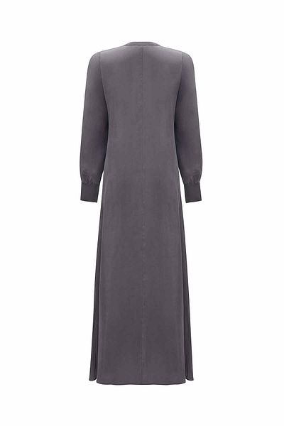 MISS DALIDA Anthracite Knitwear Plain Color Cupro Dress T25Y-4108