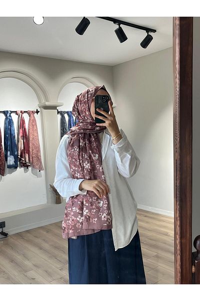 Merwiss Blom Pattern Soft Dusty Rose Shawl