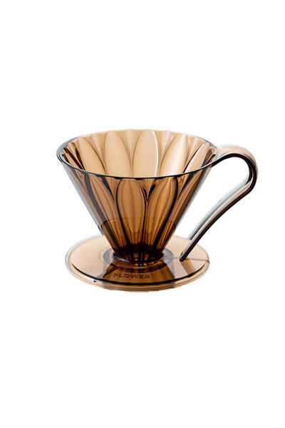 Cafec قطارة زهور على شكل مخروط تريتان سعة 4 أكواب، لون وردي شفاف وبني