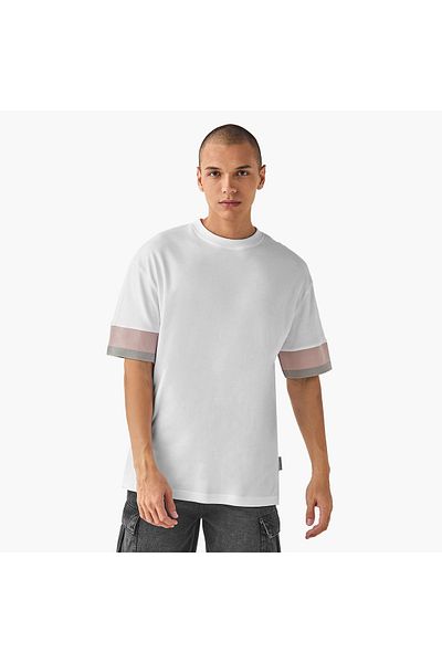 Lee Cooper Logo Embroidered T-shirt with Crew Neck
