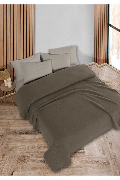 HomeBerry Adaline Light Brown Single Pique Set 160 X 230 cm