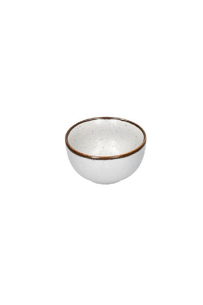 MIKASA Hospitality Dishwasher Safe Vitrified Ceramic Starling Bowl Cream and Brown 12cm
