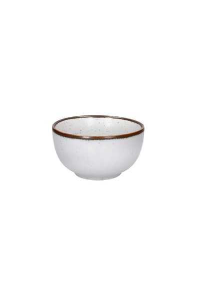 MIKASA Hospitality Dishwasher Safe Vitrified Ceramic Starling Bowl Cream and Brown 12cm