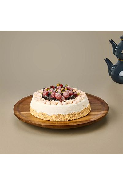 AROW Acacia Round Rotating Presentation Plate 35 cm