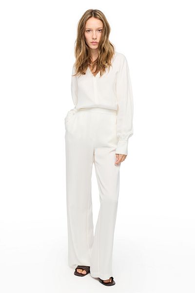 Perspective White Favo Rs Comfortable Fit High Waist Pants