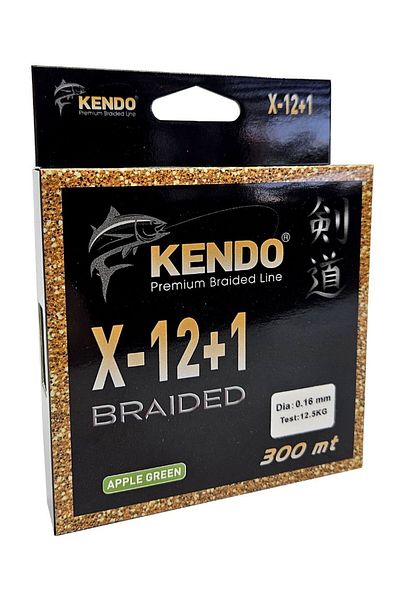 Kendo X-12+1 Braided 300m Apple Green Braided Rope 0,25mm