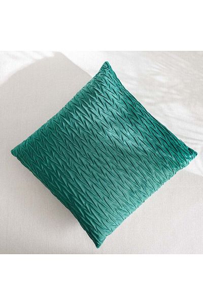 Danube Home Gleam Cushion - Dark Green - 45x45 cm | 100% Polyester Decorative Lightweight Throw Pillow