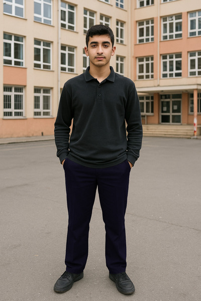 BARLİZ Pantaloni pentru bărbați din Lycra, cu picior drept, pentru liceu, pen...