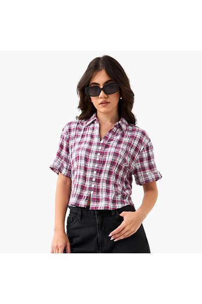 Lee Cooper Regular Fit Collared Checked Shirt