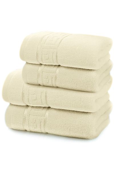 Modis Set 4 Bath Towels Premium Quality Cotton, 50x90 cm, 70x140 cm, Cream