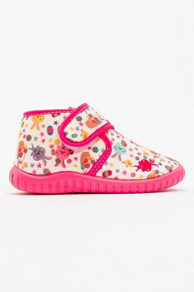 CCWAY AYAKKABI Children's Velcro Home Shoes Fuchia